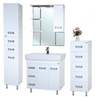 Зеркало-шкаф с подсветкой Bellezza Сиена 80см левый белый 4613913001017